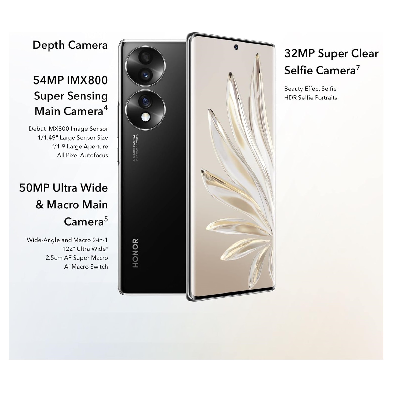Honor 70 5G, Dual SIM, 12GB RAM, 256GB Storage β Midnight Black - Image 2