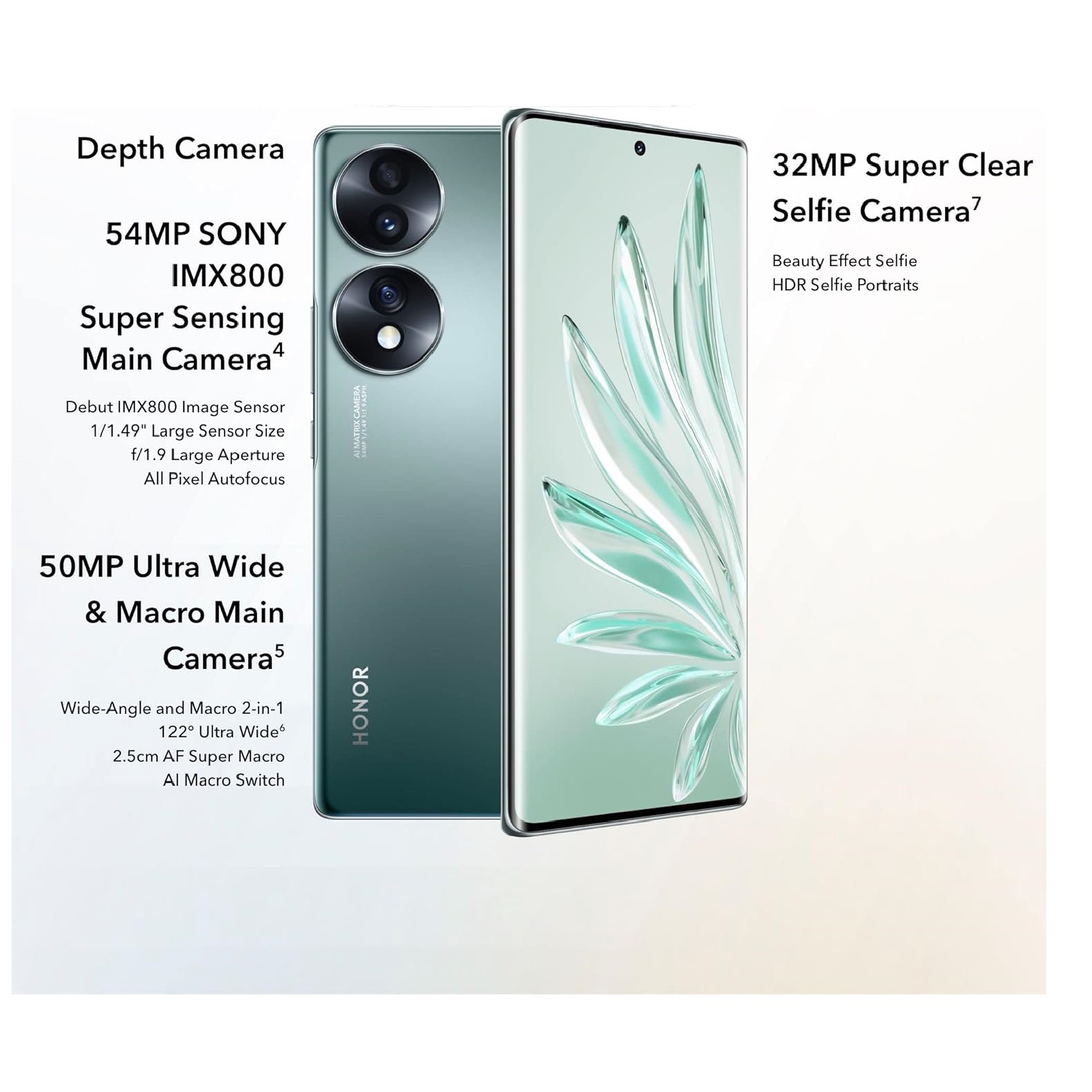 Honor 70 5G, Dual SIM, 12GB RAM, 256GB Storage β Emerald Green - Image 3